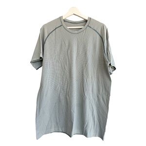 Lululemon Metal Vent Tech Short Sleeve Shirt - Striped Sage Green